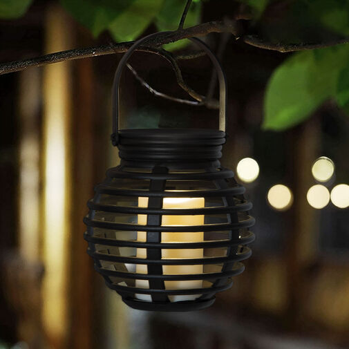 11234 • LED-es szolár lámpa - gyertyafény - felakasztható - melegfehér - 10 x 11 cm
