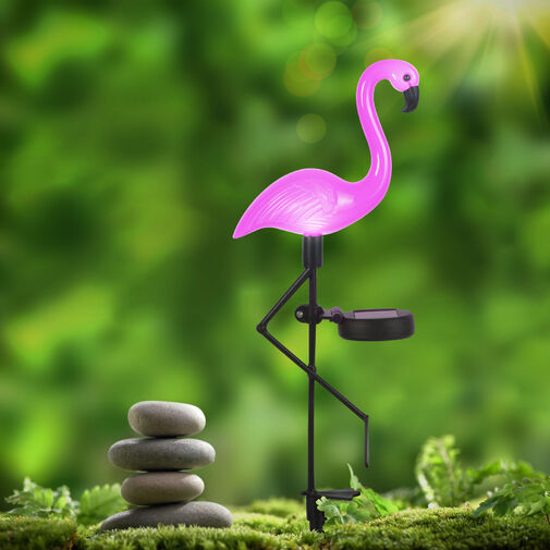 11270 • LED-es szolár flamingó - leszúrható - műanyag - 52 x 19 x 6 cm