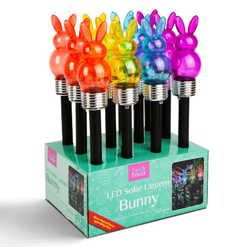 11374H • Leszúrható szolár lámpa - nyuszi - 1 fehér LED - 5,5 x 38,5 cm