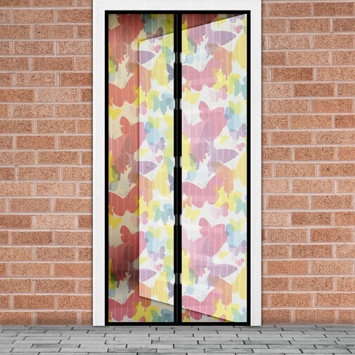 11398K • Szúnyogháló függöny ajtóra -mágneses- 100 x 210 cm - színes pillangós