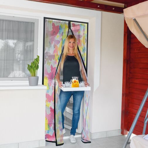 11398K • Szúnyogháló függöny ajtóra -mágneses- 100 x 210 cm - színes pillangós
