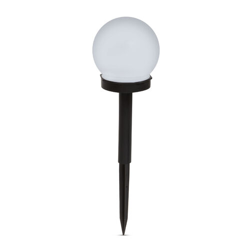 11711 • LED-es szolár lámpa - leszúrható - gömb alakú, hidegfehér - Ø10 cm