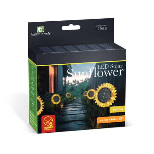 11761B • Szolár napraforgó - sárga - leszúrható / felakasztható - 13 x 6,5 x 35 cm
