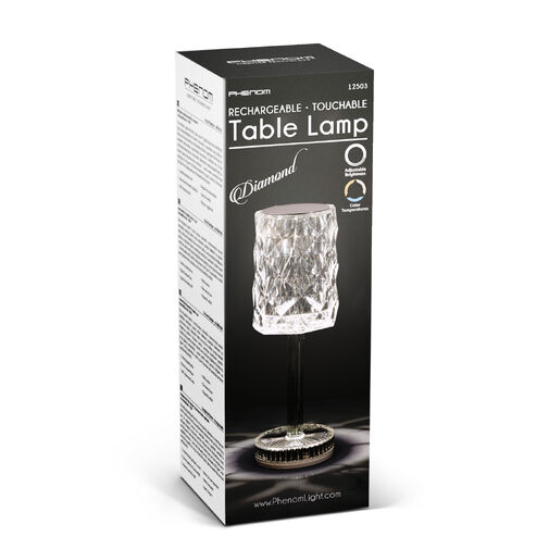 12503 • Asztali lámpa - átlátszó - állítható színhőm, fényerő - akkumulátoros - USB