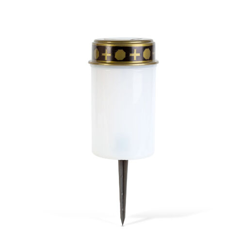 13001 • Leszúrható szolár mécses - pislákoló melegfehér LED - 7,3 x 20,5 cm - piros / fehér