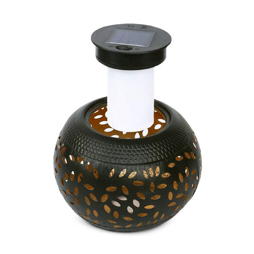 13010 • Szolár dekor lámpa - lángeffekttel - 12 sárga LED - 15 x 15 x 11 cm