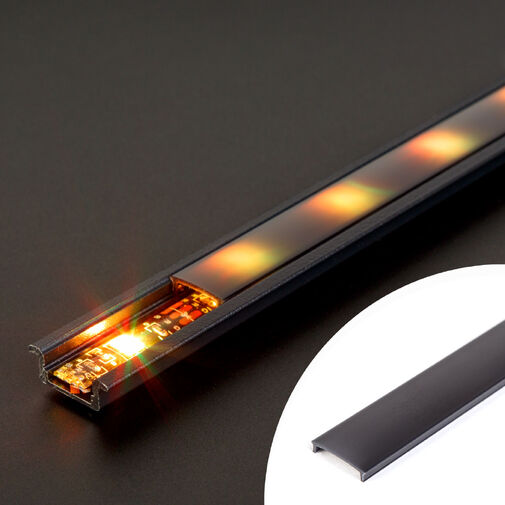 41011M1-BK • LED aluminium profil takaró búra - fekete - 1000 mm (41011A1-hez)