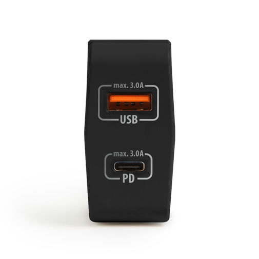 55044BK • Hálózati Adapter USB + Type-C PD18W gyorstöltéssel - fekete