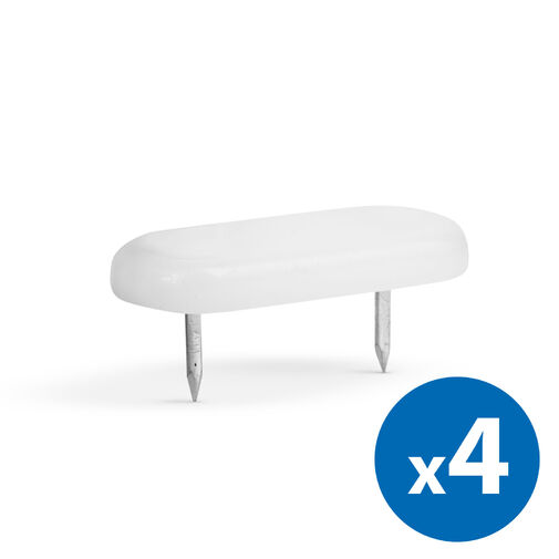 56211 • Műanyag bútor csúszótalp - szeggel, fehér - 43 x 18 mm - 4 db / csomag