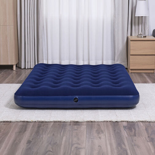 56434 • Felfújható matrac - egyszemélyes, velúr - kék - 191 x 137 x 22 cm