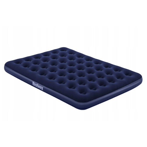 56435 • Felfújható matrac - kétszemélyes, velúr - kék - 203 x 152 x 22 cm