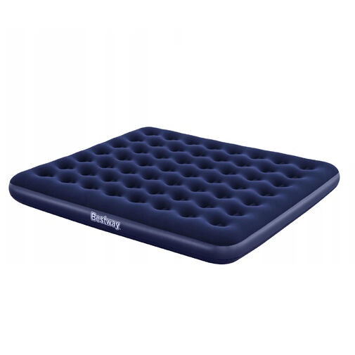 56436 • Felfújható matrac - kétszemélyes, velúr - kék - 203 x 183 x 22 cm