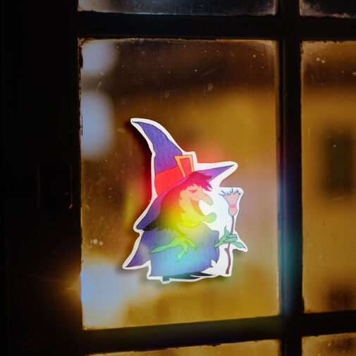 56512A • Halloween-i RGB LED dekor - öntapadós - boszorkány