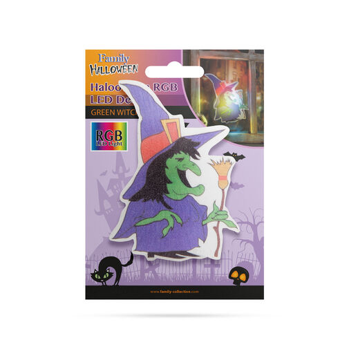 56512A • Halloween-i RGB LED dekor - öntapadós - boszorkány