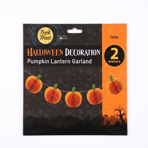 56586 • Halloween-i dekoráció - tök lampion girland - papír - 2 m