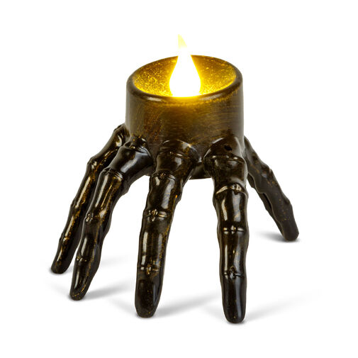 56616 • Halloween-i LED-es gyertya - csontváz kéz - elemes - 9 x 7,5 x 7,5 cm