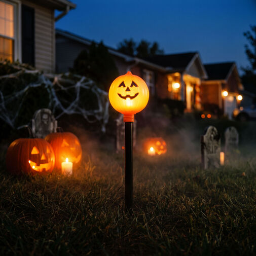 56617 • Halloween-i leszúrható lámpa - tök - elemes - 34 x 9,5 cm