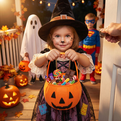 56628 • Halloween-i filc kosár - narancssárga - 16 x 20 cm