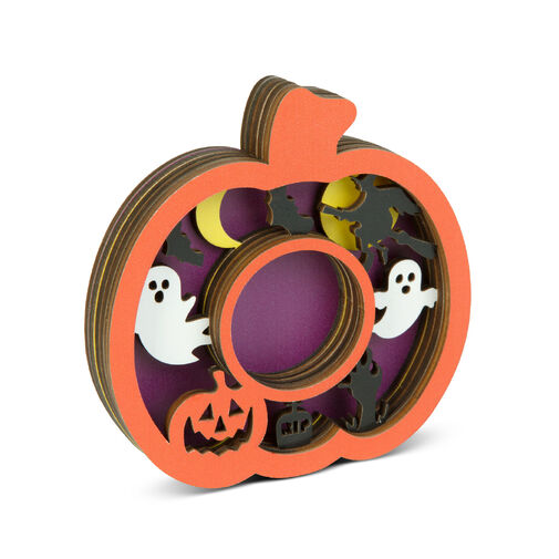 56641 • Halloween-i dekoráció - teamécses tartó - tök - MDF - 11 x 11 x 1,8 cm