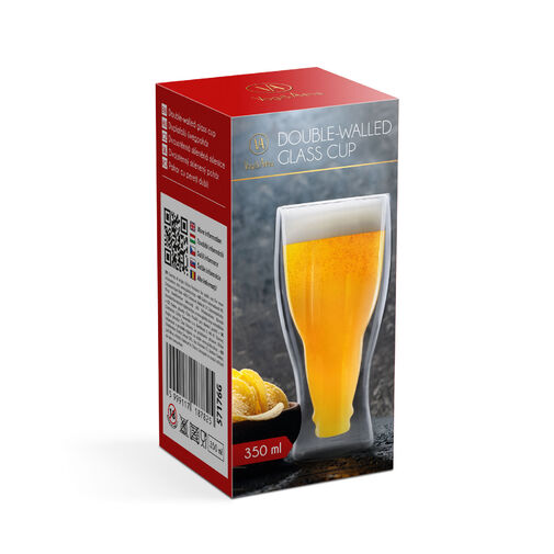 57176G • Duplafalú üvegpohár - sörös, üdítős - 350 ml