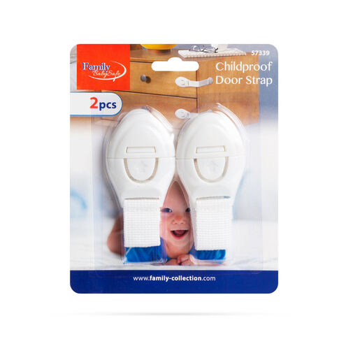 57339 • Biztonsági gyerekzár ajtóra - 21 cm - öntapadós - fehér - 2 db / csomag