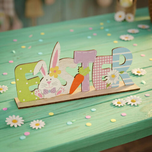 57968A • Húsvéti fekvő asztaldekoráció fából - nyuszis 