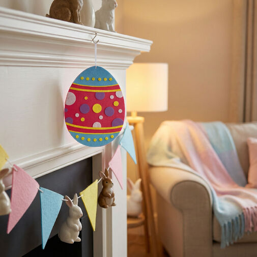 57980 • Húsvéti filc függődísz - tojás - 38 cm x 28 cm - 3 féle