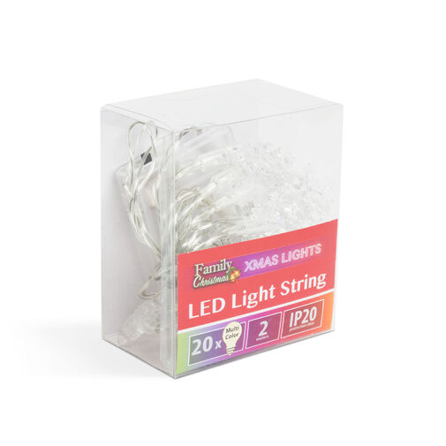 58215 • LED fényfüzér - jégkristály - 2,3 m - 20 LED - multicolor - 3 x AA