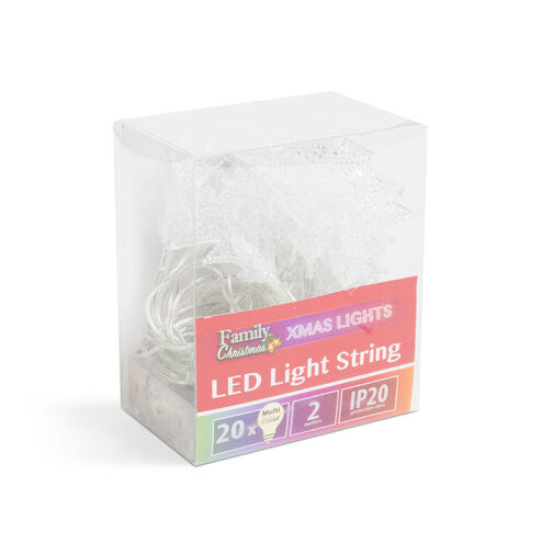 58223B • LED fényfüzér - színes fenyőfa - 20 LED - 2,3 méter - 3 x AA