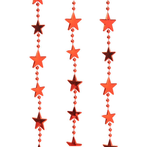 58245C • Dekor füzér - piros csillagos - 2,2 cm x 3 m