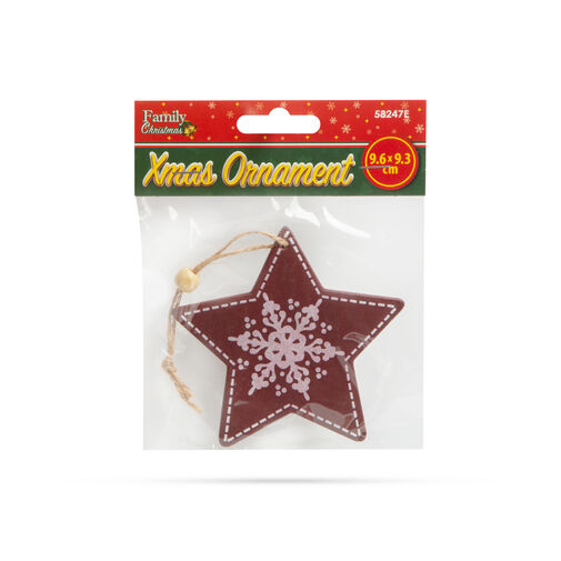 58247E • Karácsonyfadísz - csillag - akasztható - 9,6 x 9,3 cm