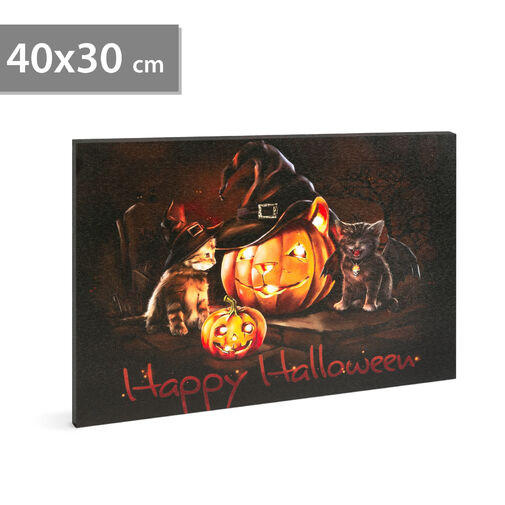 58400 • Halloween-i LED-es hangulatkép - fali akasztóval, 2 x AA, 40 x 30 cm
