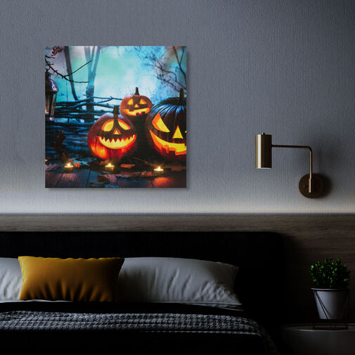 58401 • Halloween-i LED-es hangulatkép - fali akasztóval, 2 x AA, 30 x 30 cm
