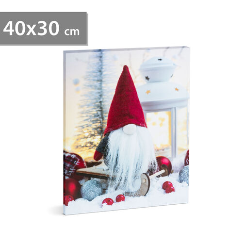 58450 • Karácsonyi LED-es hangulatkép - fali akasztóval, 2 x AA, 40 x 30 cm