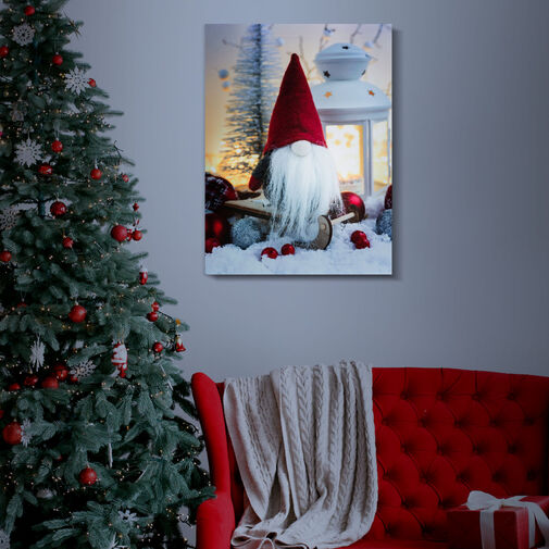 58450 • Karácsonyi LED-es hangulatkép - fali akasztóval, 2 x AA, 40 x 30 cm