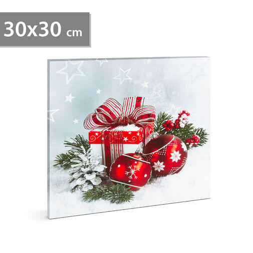 58454B • Karácsonyi LED-es hangulatkép - fali akasztóval, 2 x AA, 30 x 30 cm
