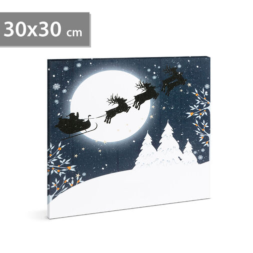 58456A • Karácsonyi LED-es hangulatkép - fali akasztóval, 2 x AA, 30 x 30 cm