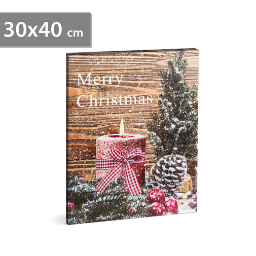 58459 • Karácsonyi LED-es hangulatkép - fali akasztóval, 2 x AA, 40 x 30 cm