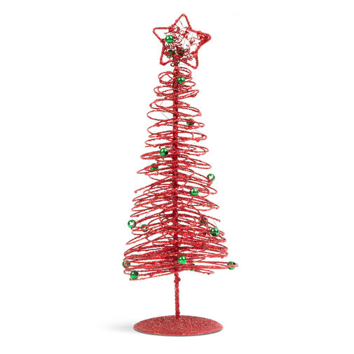 58622A • Karácsonyi, glitteres, fém karácsonyfa - 28 cm - piros