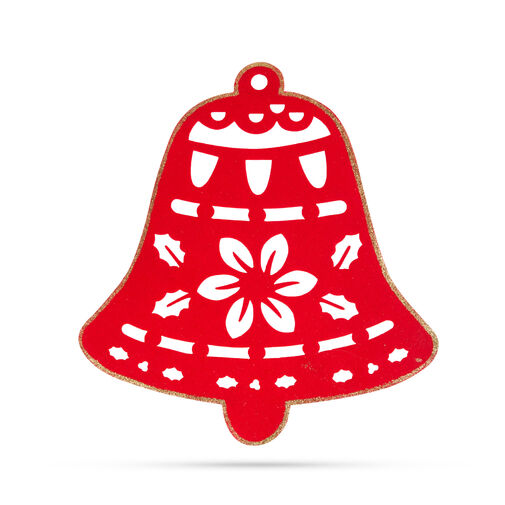 58624A • Karácsonyi dekor - harang - 39,5 x 42 cm - piros / arany