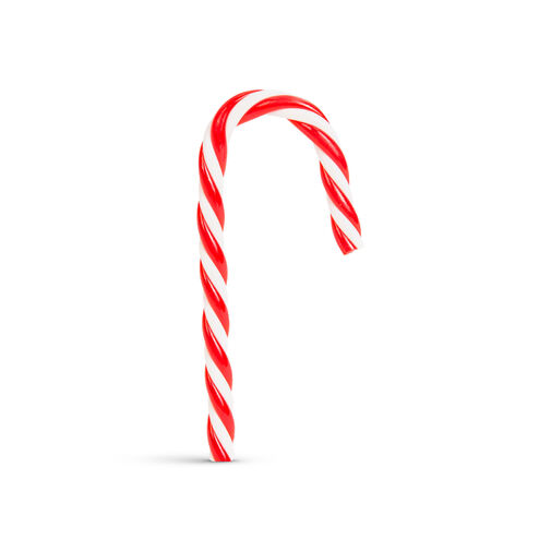 58702B • Karácsonyi dekor cukorbot - 9,2 cm - piros / fehér - 10 db / csomag