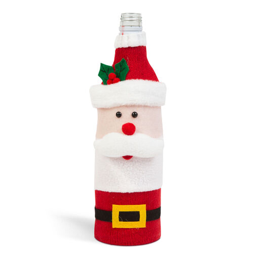 58728A • Karácsonyi italos üveg dekor - 3D mikulás - poliészter - 27 x 12 cm