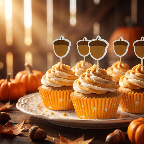 59048B • Muffin papír szett - pálcikákkal - 24 + 24 db