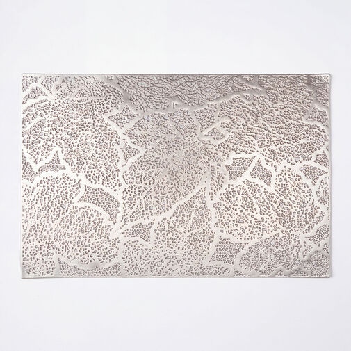 59051B • Tányéralátét - levélmintás - PVC - 45 x 30 cm - ezüst