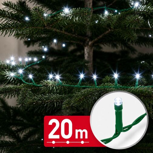 59768C • Fényfüzér - 20 m - hidegfehér - 400 LED - 100-240V - 6W - zöld kábel