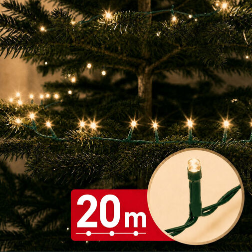 59768W • Fényfüzér - 20 m - melegfehér - 400 LED - 100-240V - 6W - zöld kábel