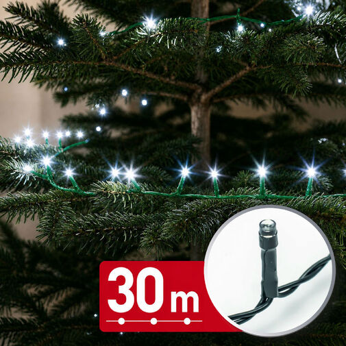 59769C • Fényfüzér - 30 m - hidegfehér - 600 LED - 220-240V - 6W - zöld kábel