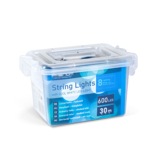 59769C • Fényfüzér - 30 m - hidegfehér - 600 LED - 220-240V - 6W - zöld kábel