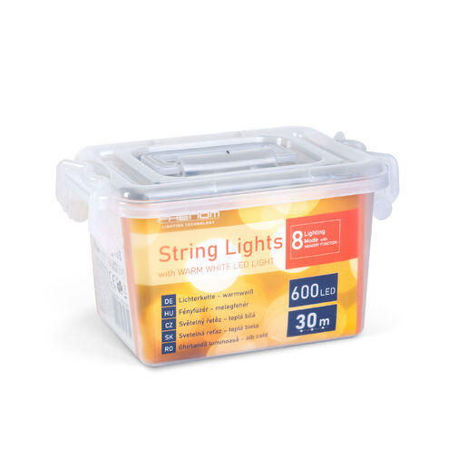 59769WT • Fényfüzér - 30 m - melegfehér - 600 LED - 220-240V - 6W - átlátszó kábel