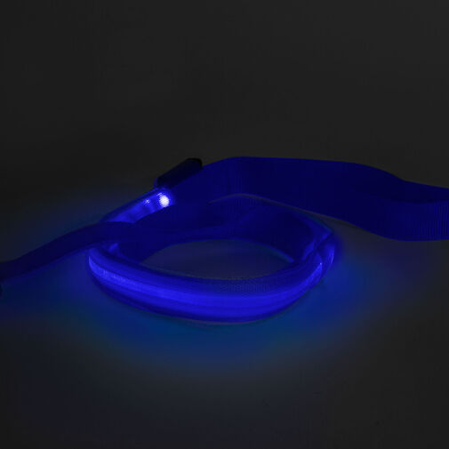 60026D • LED-es póráz - akkumulátoros - 120 x 2,5 cm - kék